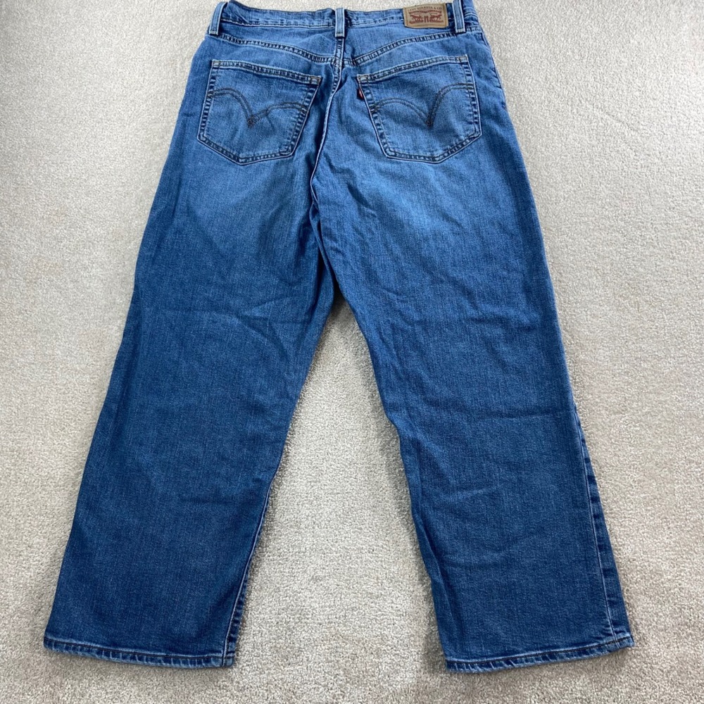 Levis Ribcage Straight Ankle Jeans Womens 30 Blue Medium Wash High Rise
